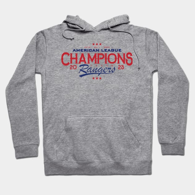 Rangers - American League 2023 Champions Hoodie by Nagorniak